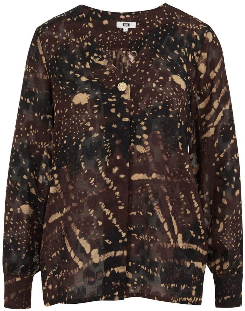 WE Fashion Blúzka  farba ťavej srsti / tmavohnedá / čierna