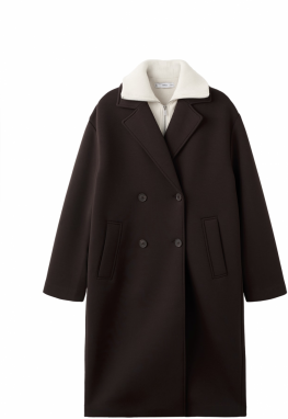 MANGO Prechodný kabát 'Nero'  hnedá / prírodná biela