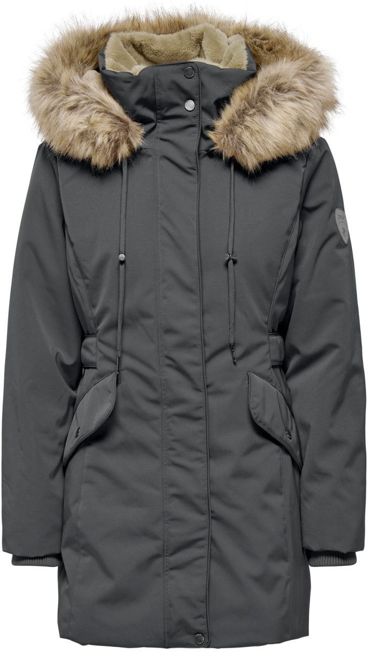 ONLY Carmakoma Zimná parka  hnedá melírovaná / sivá