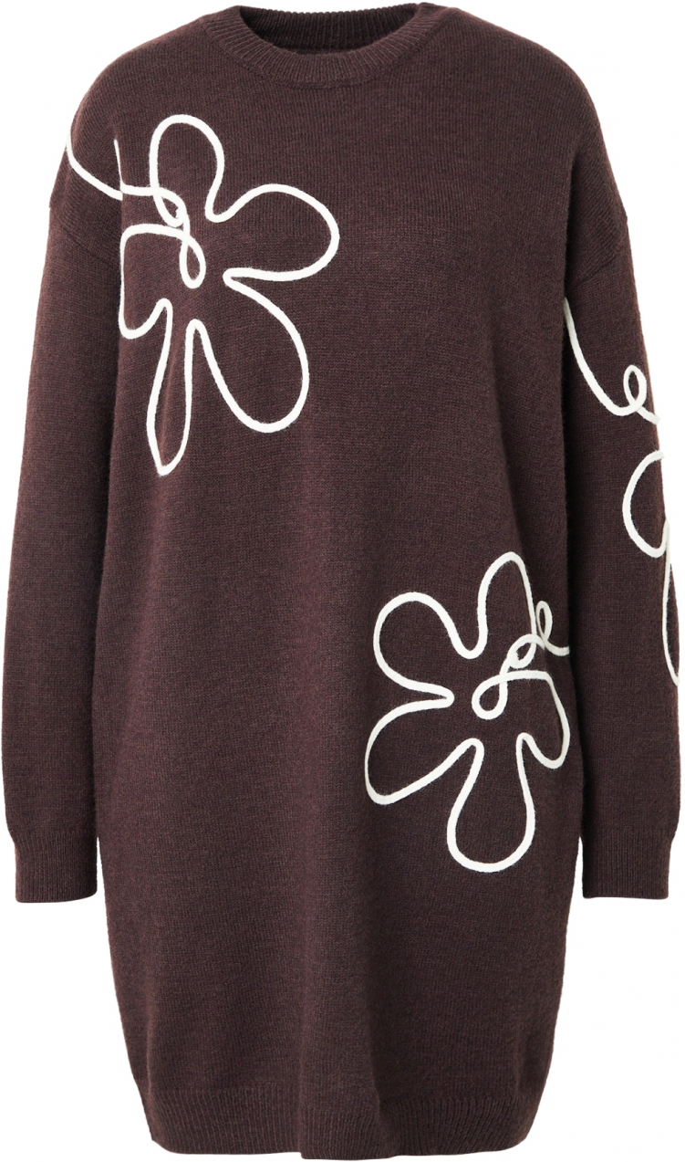 Hailys Pletené šaty 'Ti44lla'  čokoládová / biela