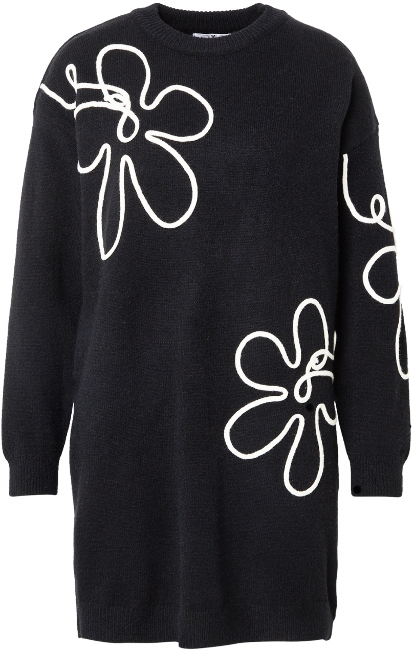 Hailys Pletené šaty 'Ti44lla'  čierna / biela