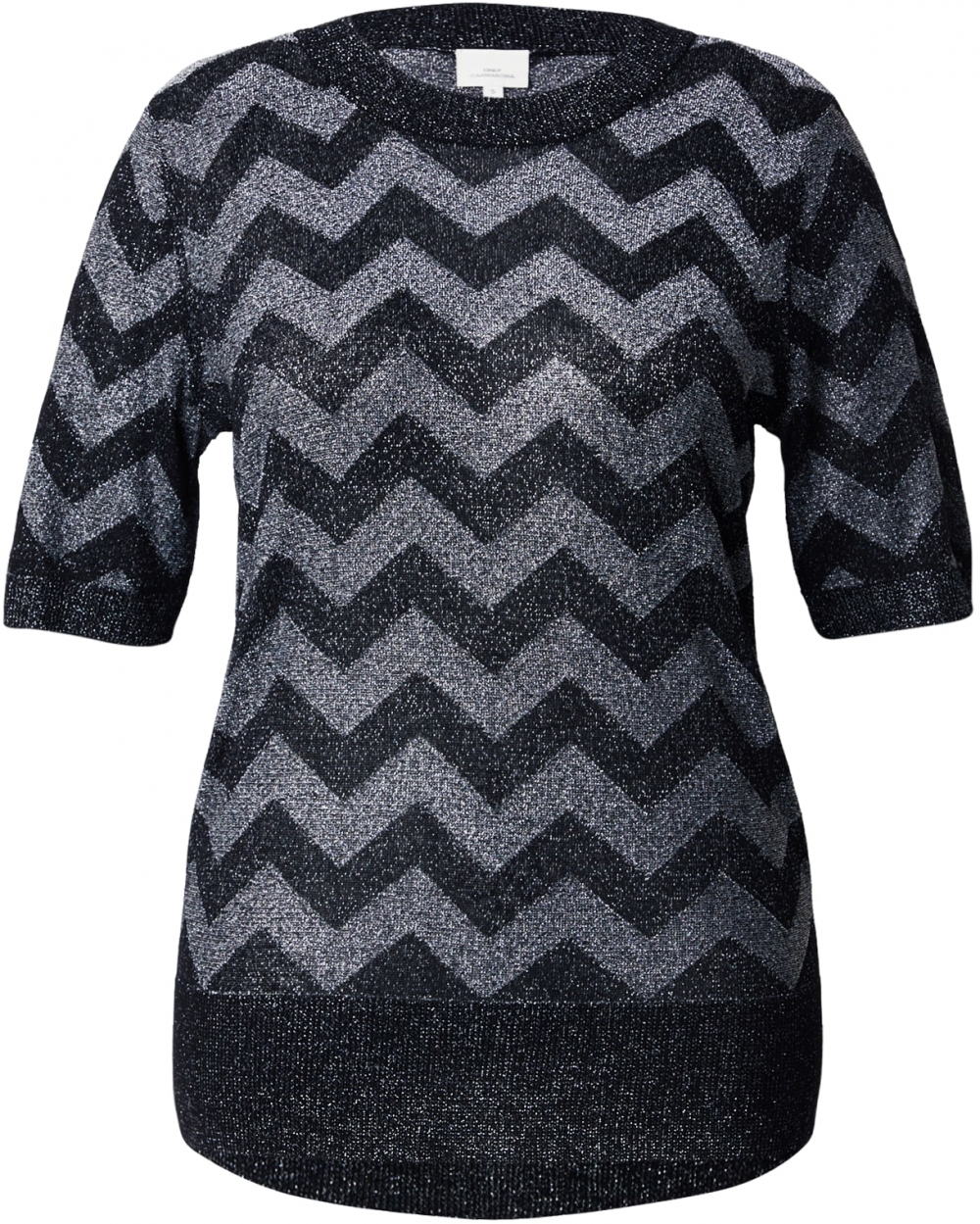 ONLY Carmakoma Sveter 'CARJILLO'  striebornosivá / čierna