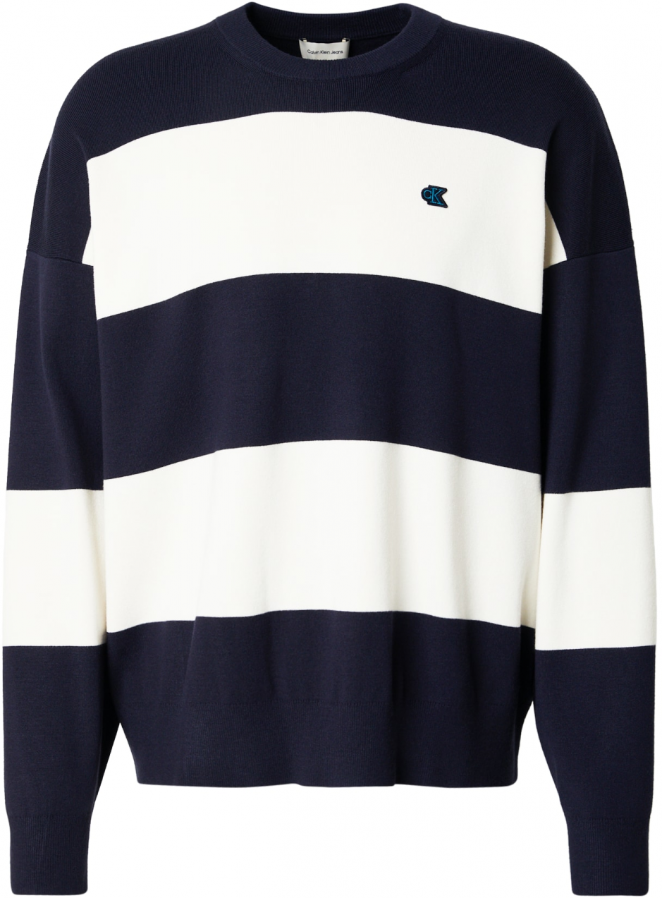 Calvin Klein Jeans Sveter  námornícka modrá / biela