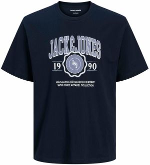Jack & Jones Plus Tričko 'JJMako'  svetlomodrá / tmavomodrá / biela