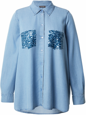 SAMOON Blúzka  modrá / svetlomodrá