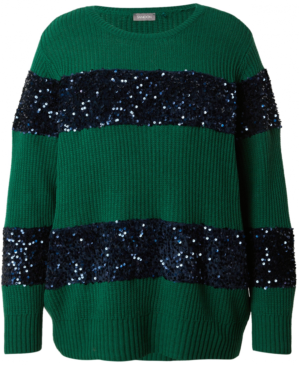 SAMOON Sveter  námornícka modrá / zelená