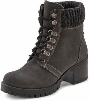 LASCANA Šnurovacie členkové čižmy  tmavosivá