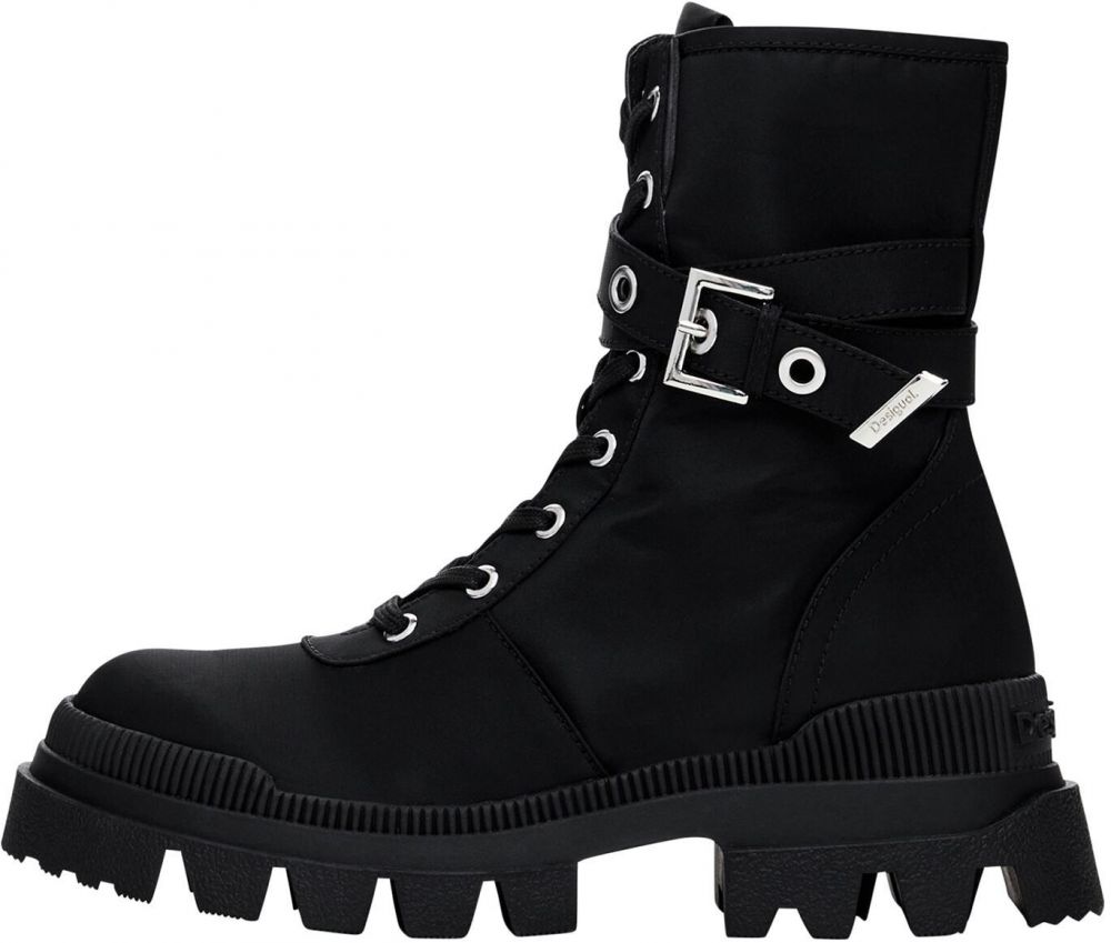 Desigual Šnurovacie členkové čižmy  čierna