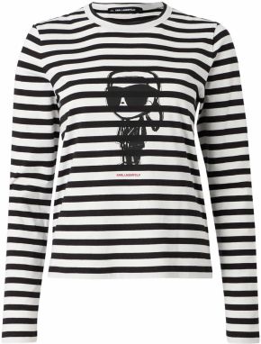 Karl Lagerfeld Tričko 'IKON'  čierna / biela