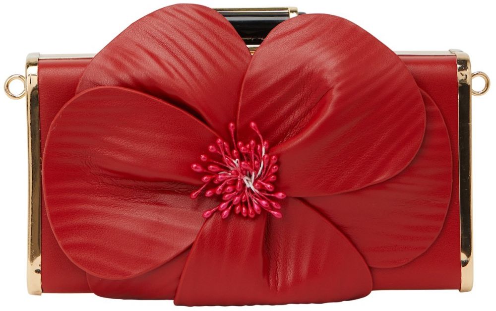 faina Listová kabelka  zlatá / krvavo červená