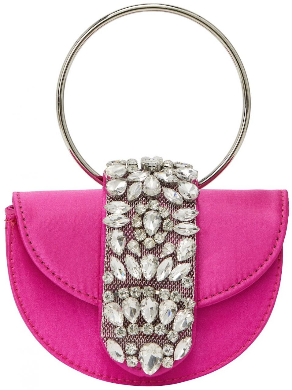 faina Listová kabelka  fuksia / strieborná / priehľadná