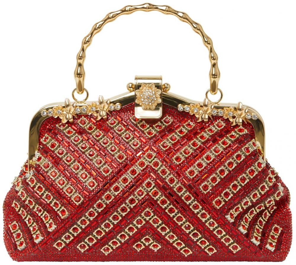 faina Listová kabelka  zlatá / červená