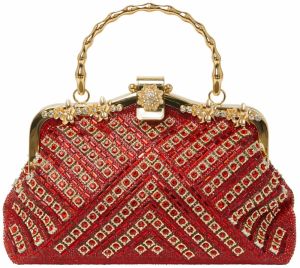 faina Listová kabelka  zlatá / červená