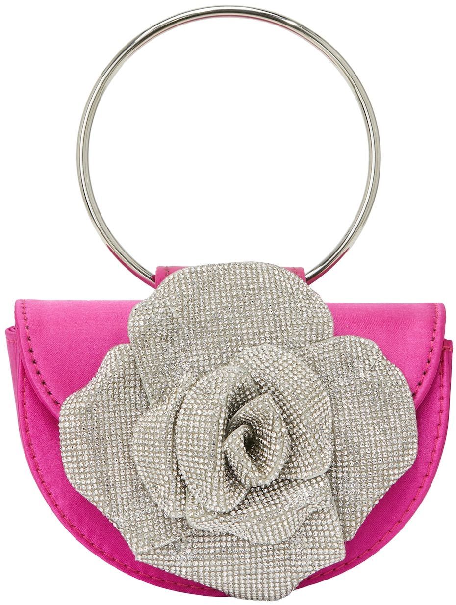 faina Listová kabelka  fuksia / strieborná / priehľadná