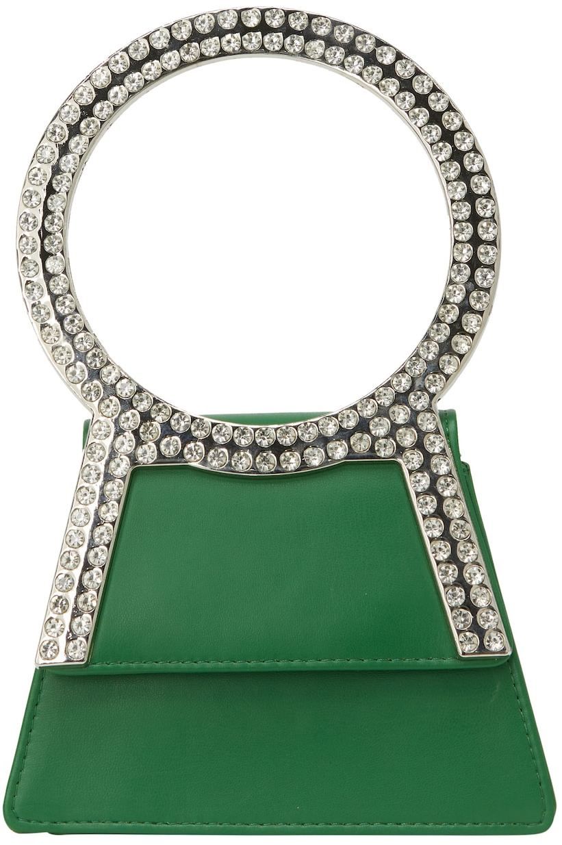 faina Listová kabelka  zelená / strieborná / priehľadná