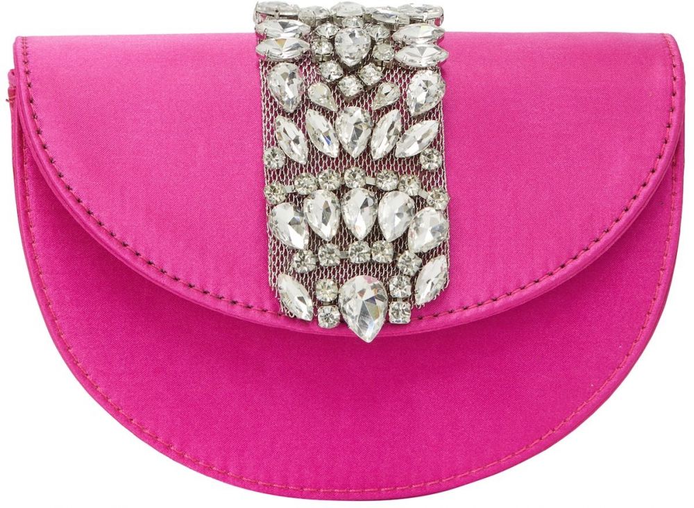 faina Listová kabelka  fuksia / priehľadná