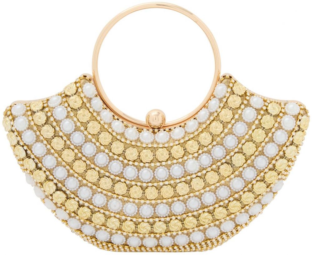 faina Listová kabelka  zlatá / biela