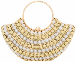 faina Listová kabelka  zlatá / biela