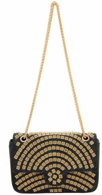 faina Listová kabelka  zlatá / čierna