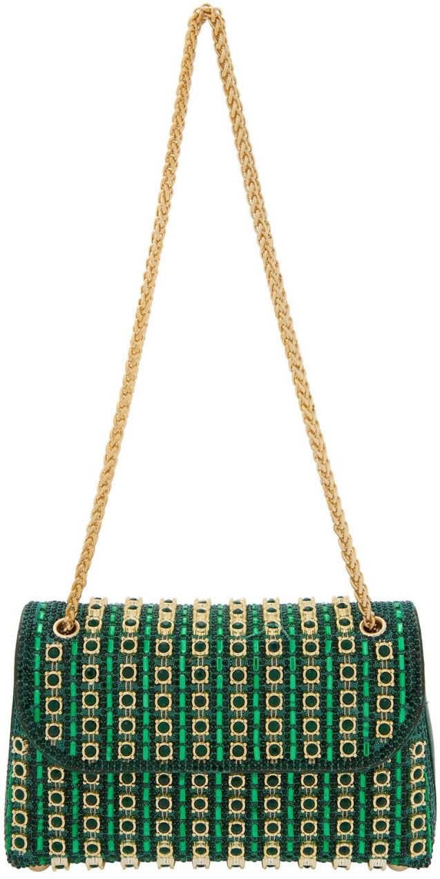 faina Listová kabelka  zlatá / zelená