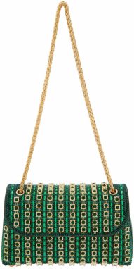 faina Listová kabelka  zlatá / zelená