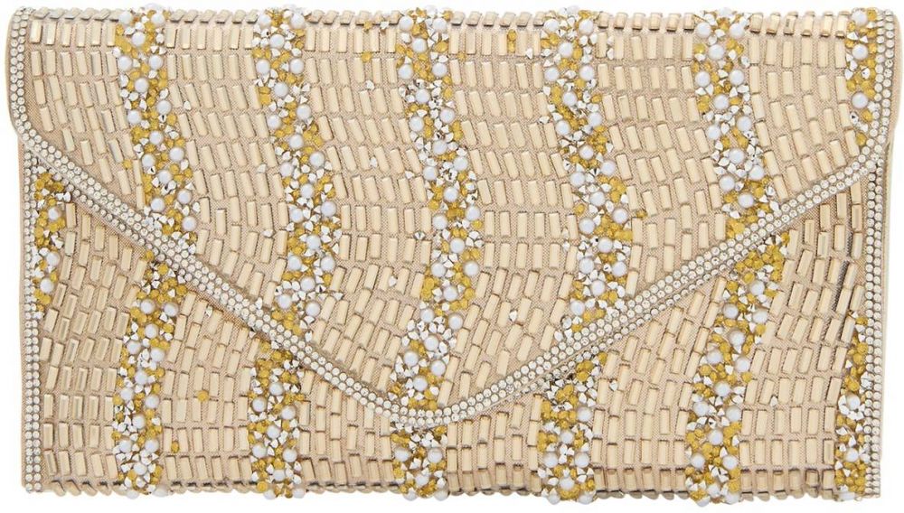 faina Listová kabelka  zlatá / perlovo biela