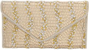 faina Listová kabelka  zlatá / perlovo biela