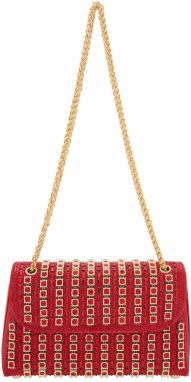 faina Listová kabelka  zlatá / červená