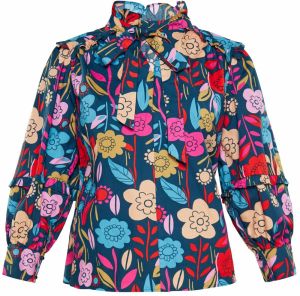 Usha Blúzka  béžová / svetlomodrá / fuksia / červená