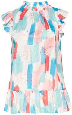 Usha Blúzka 'Fashion Look'  svetlomodrá / rosé / červená / šedobiela