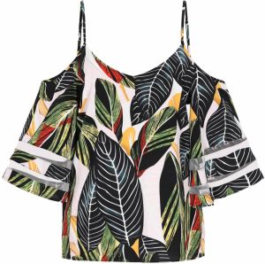 faina Blúzka 'Fashion Look'  tmavozelená / červená / čierna / biela