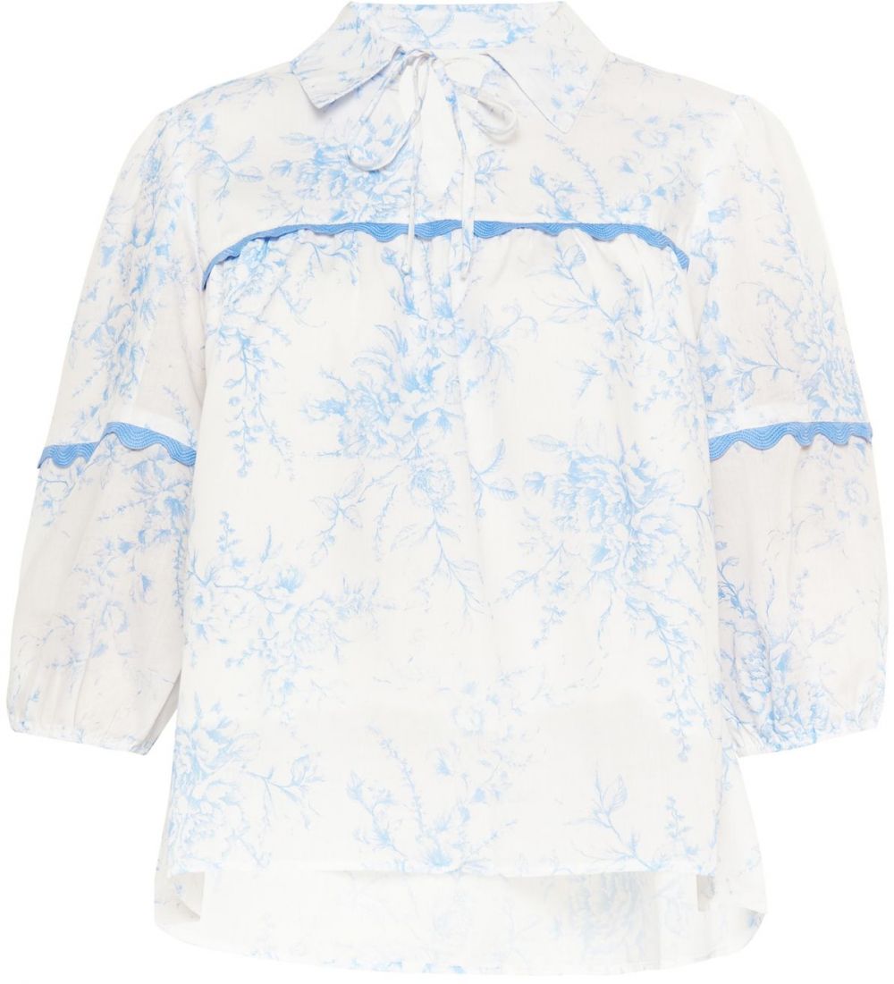 Usha Blúzka  svetlomodrá / biela