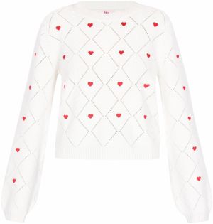 MYMO Sveter  červená / šedobiela