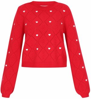 MYMO Sveter  červená / biela