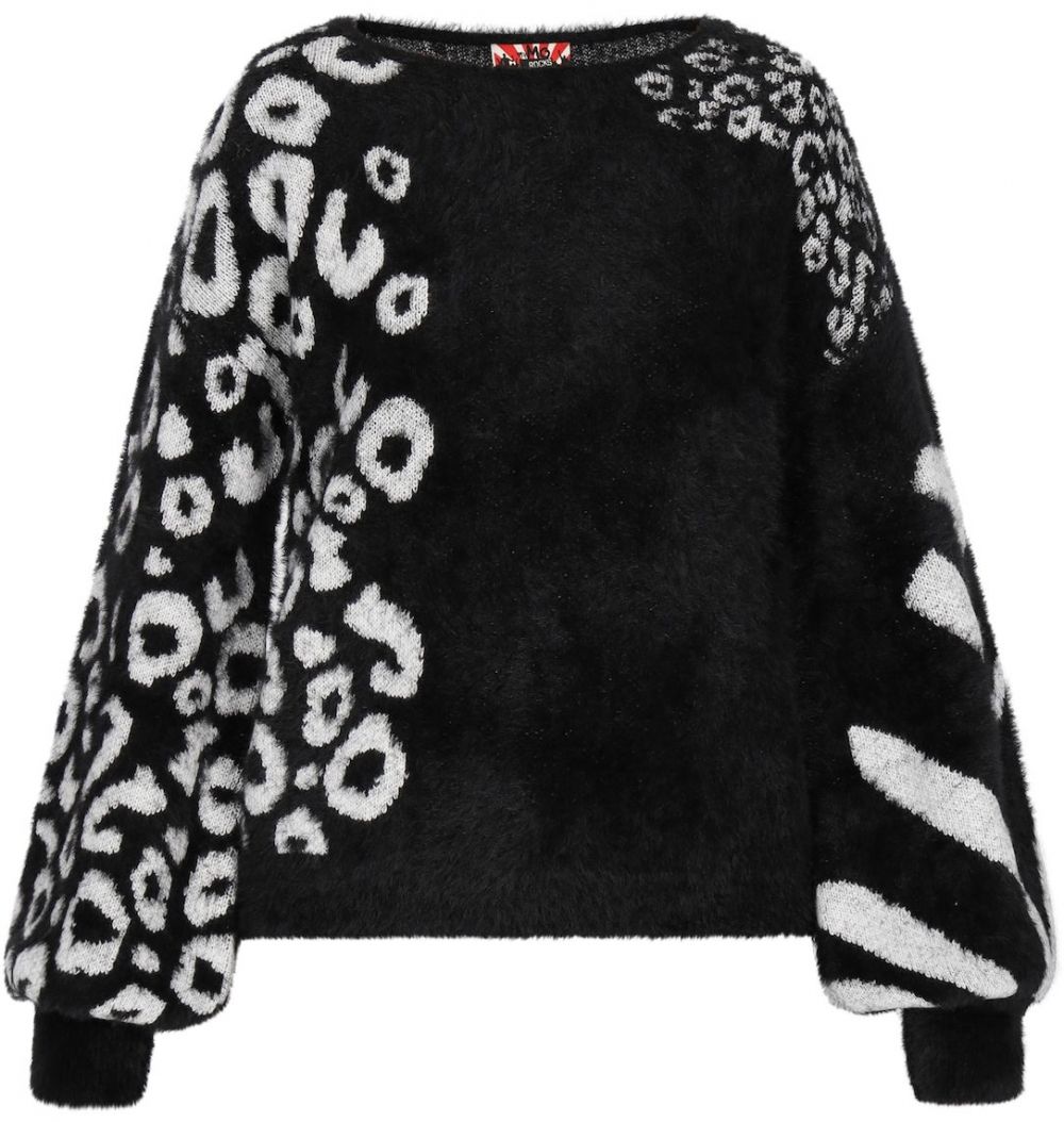 myMo ROCKS Sveter  čierna / biela