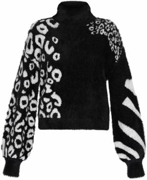 myMo ROCKS Sveter  čierna / biela