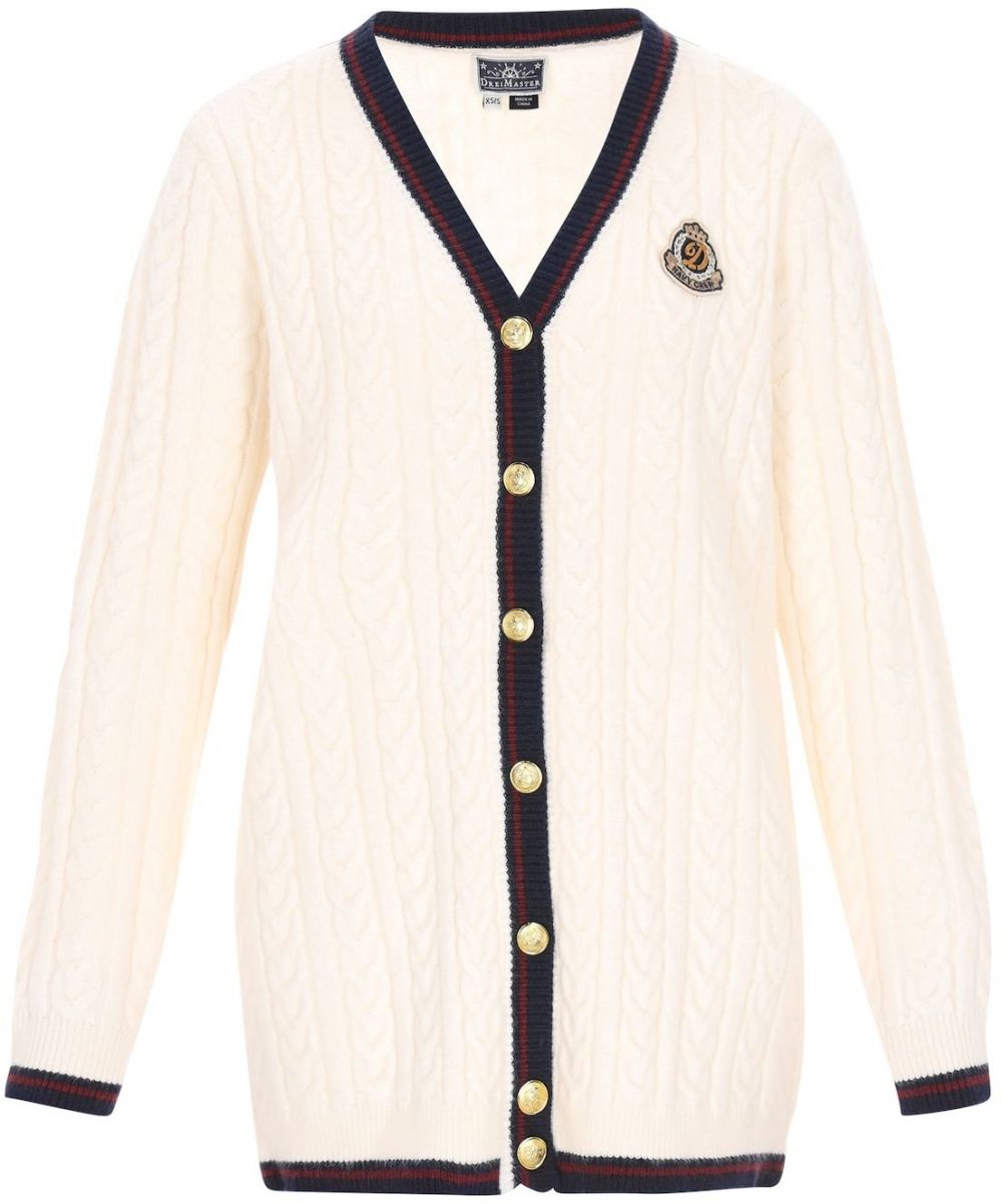 DreiMaster Maritim Kardigán  čierna / šedobiela