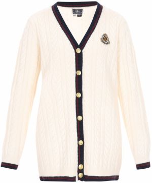 DreiMaster Maritim Kardigán  čierna / šedobiela