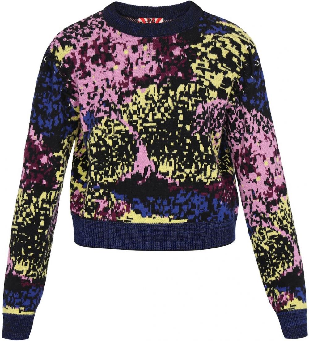 myMo ROCKS Sveter  tmavomodrá / zelená / fialová / čierna