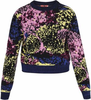 myMo ROCKS Sveter  tmavomodrá / zelená / fialová / čierna