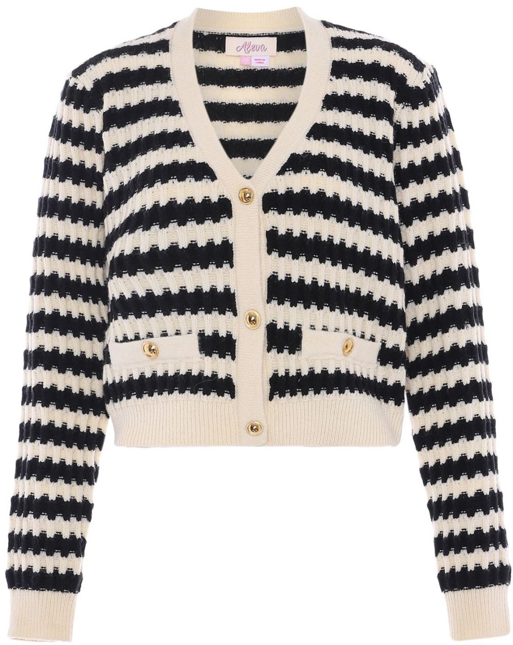 aleva Kardigán  čierna / biela ako vlna