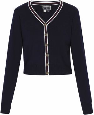 DreiMaster Maritim Kardigán  námornícka modrá / biela