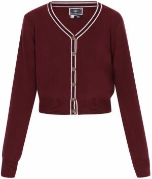 DreiMaster Maritim Kardigán  tmavočervená / biela