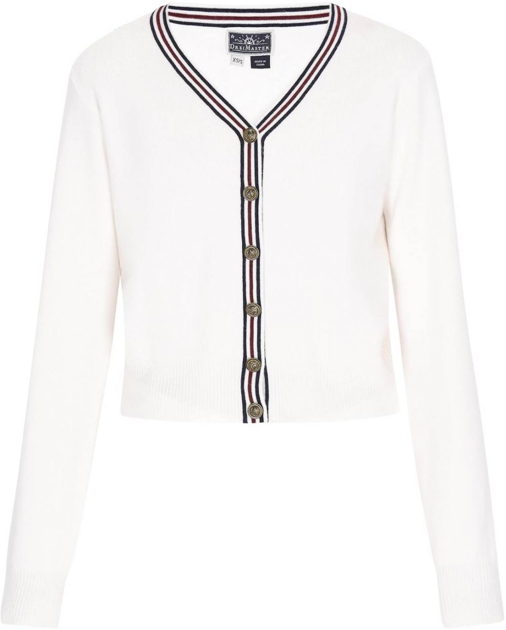 DreiMaster Maritim Kardigán  čierna / šedobiela