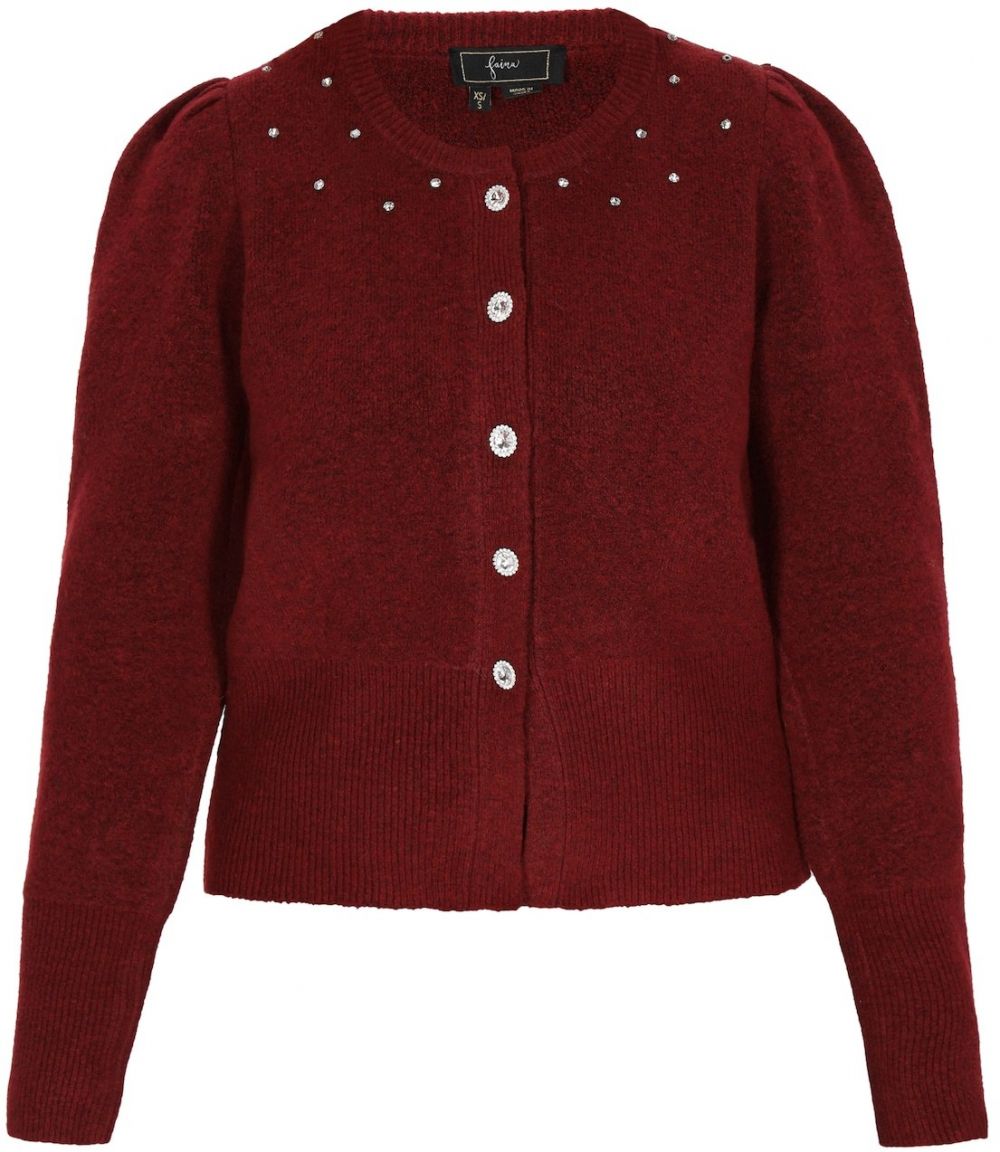 faina Kardigán  tmavočervená