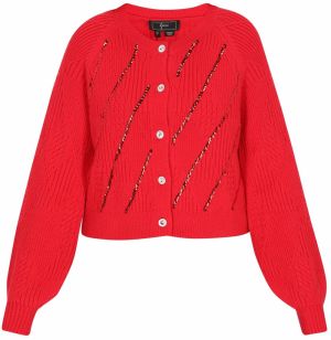 faina Kardigán  červená / strieborná