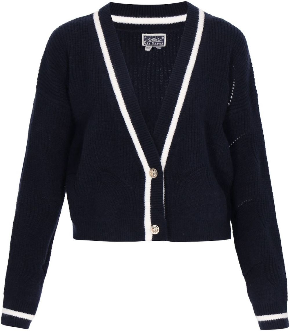 DreiMaster Maritim Kardigán  námornícka modrá / biela