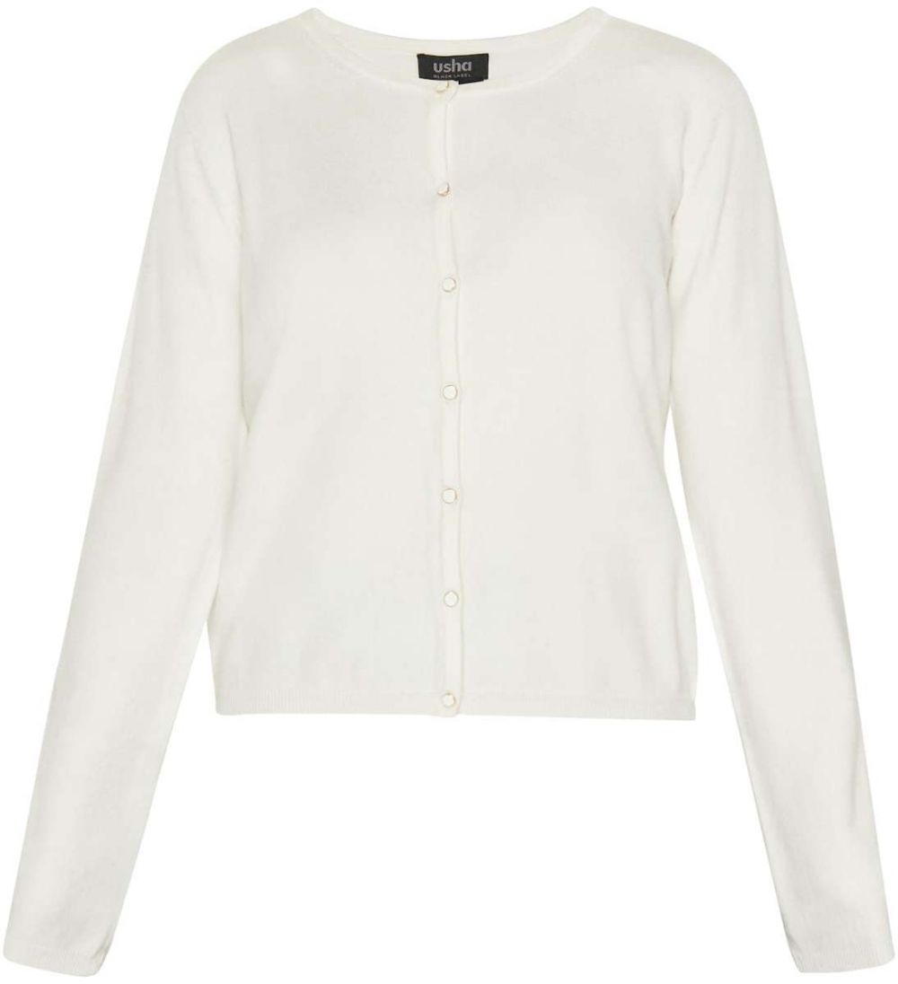 usha BLACK LABEL Kardigán 'Classic'  šedobiela