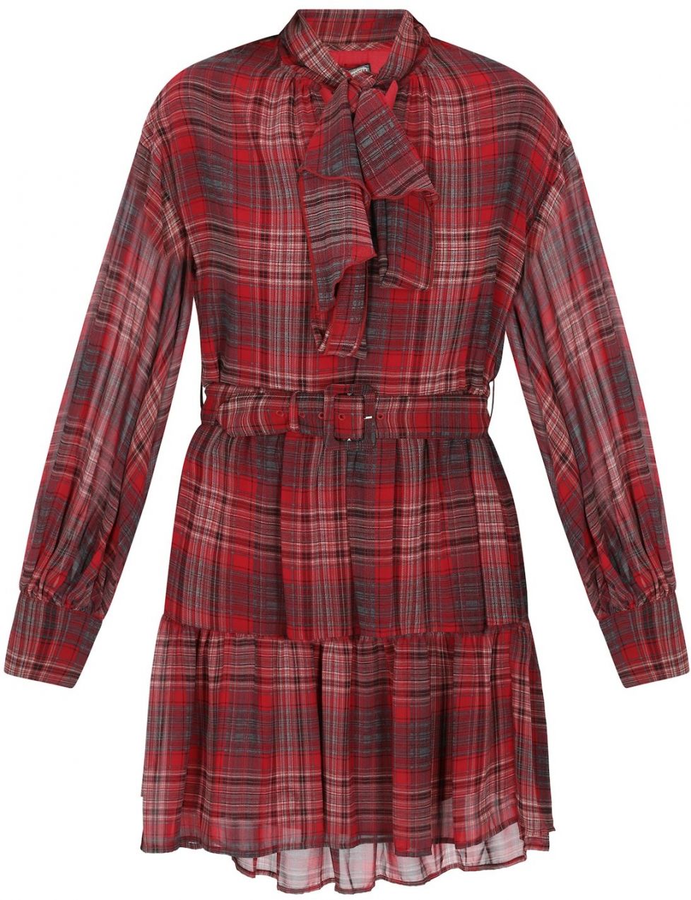 DreiMaster Vintage Košeľové šaty  tmavosivá / červená / burgundská / biela