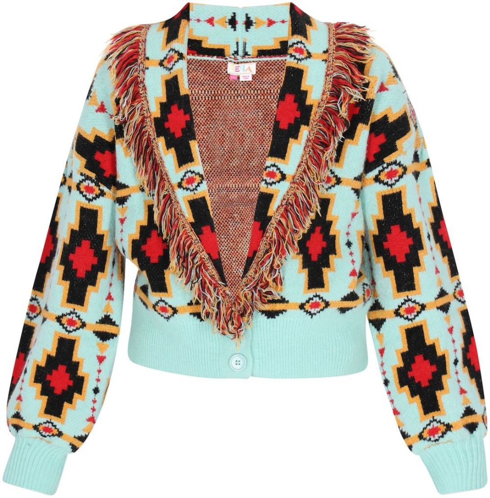 IZIA Kardigán  tyrkysová / červená / čierna